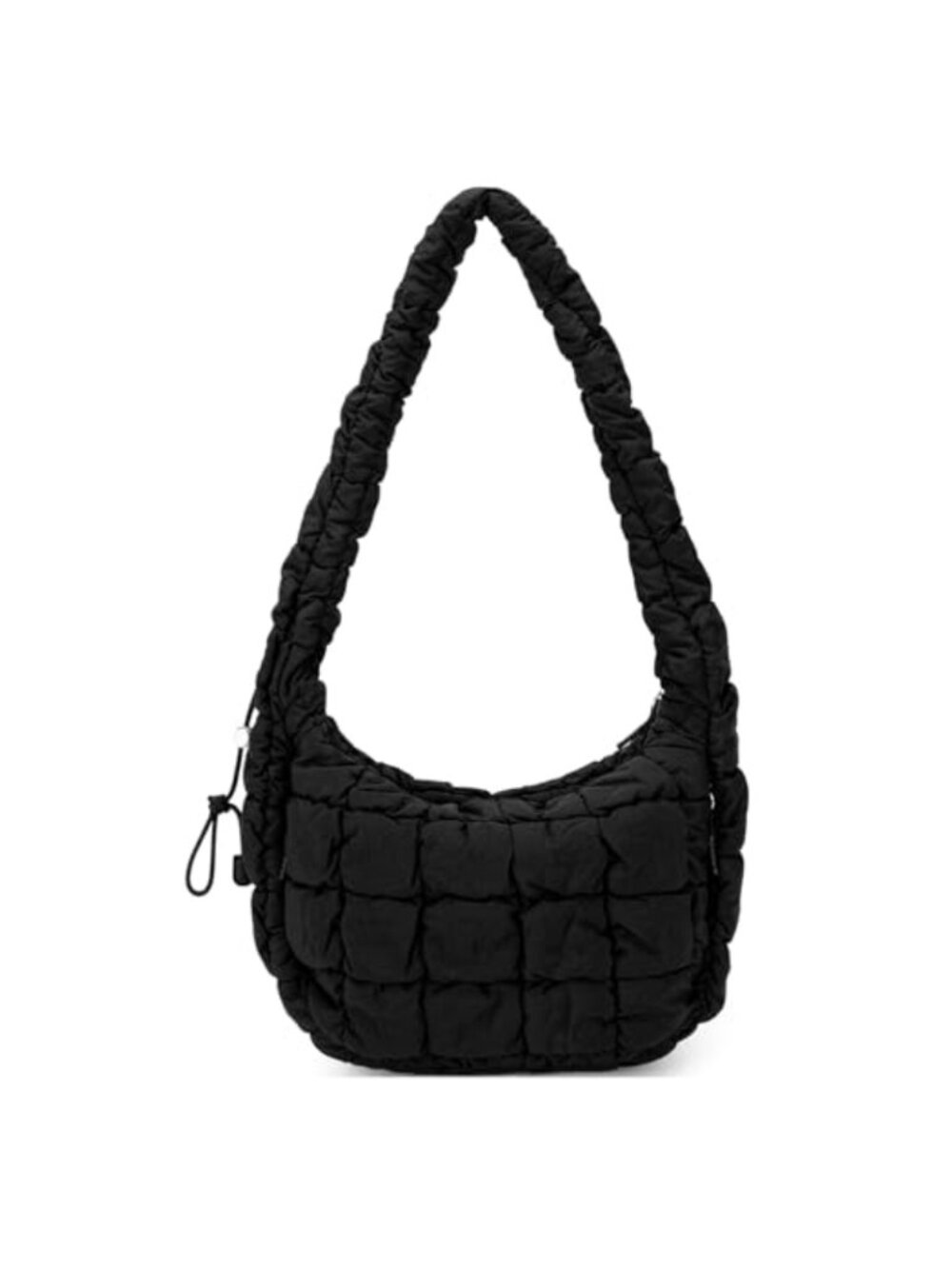 Quilted Nylon Shoulder Bag Women Crossbody Adjustable Strap Large Capacity
